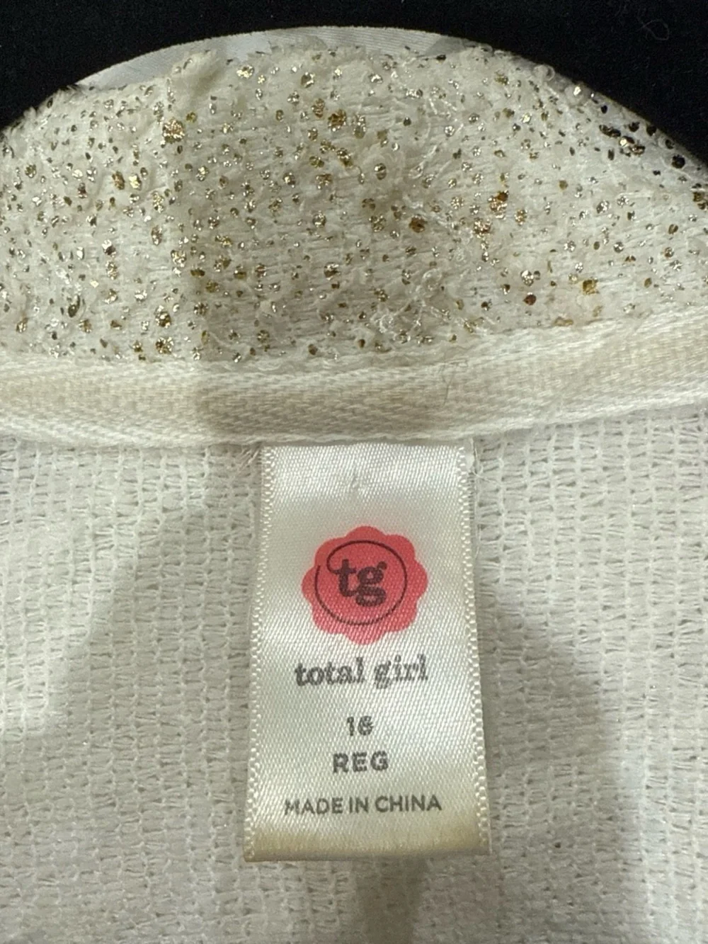 total girl Ivory Textured Cropped Moto Jacket